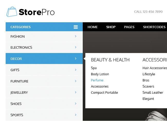 StorePro Multiple categories