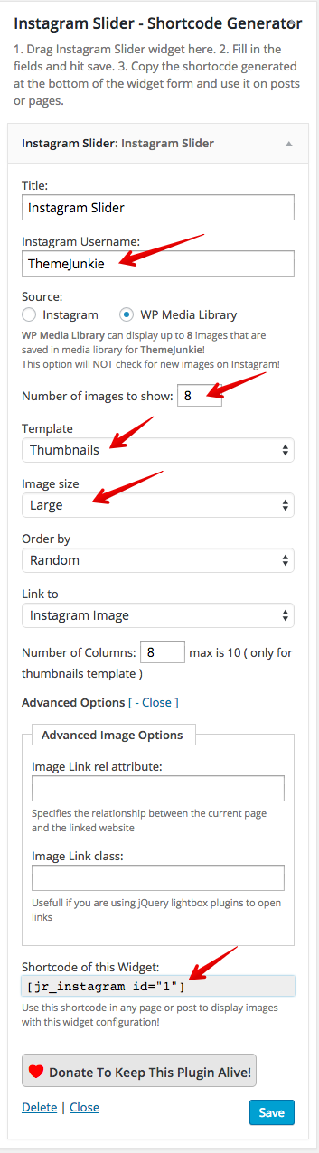 Instagram Setup Widget