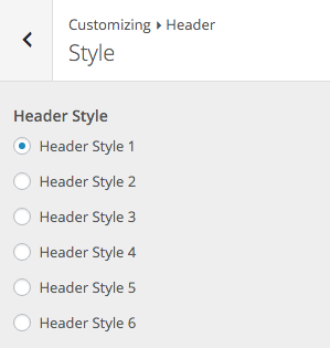 SiteBox Customizer Header Style