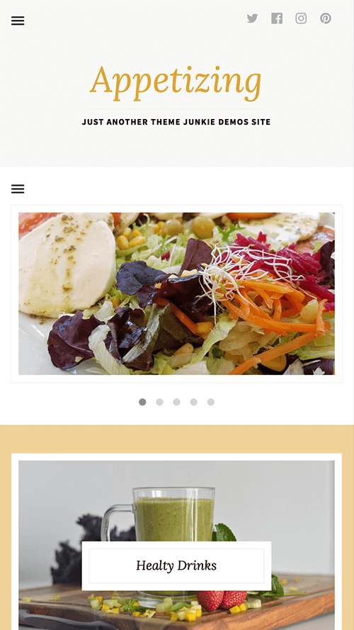 Appetizing WordPress Theme Mobile Screenshot