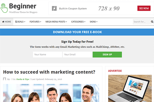 Newsletter Header Form