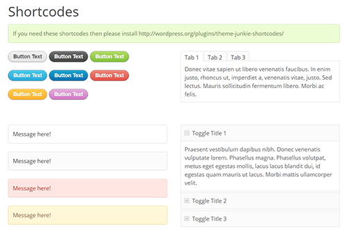 Library of Shortcodes