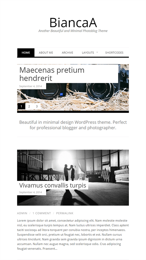 BiancaA WordPress Theme Mobile Screenshot