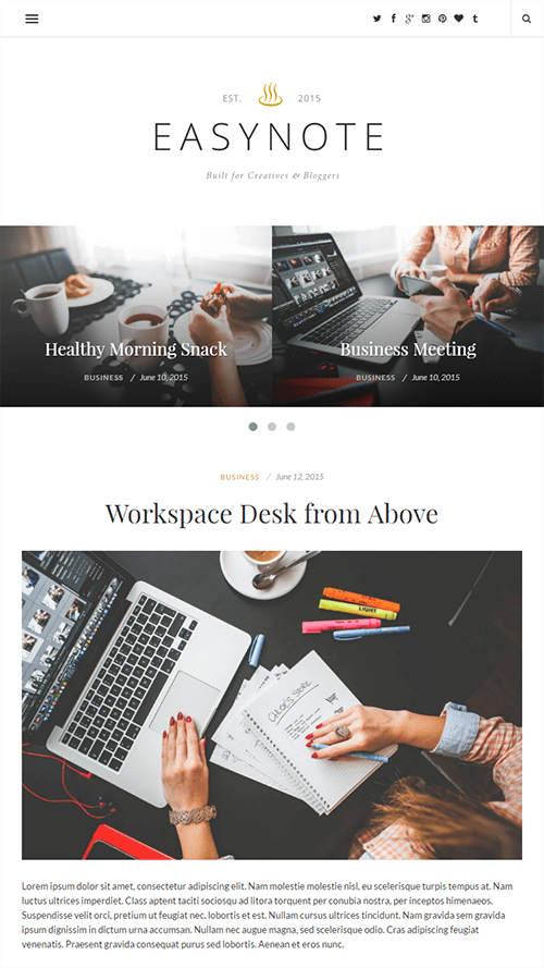 EasyNote WordPress Theme Mobile Screenshot