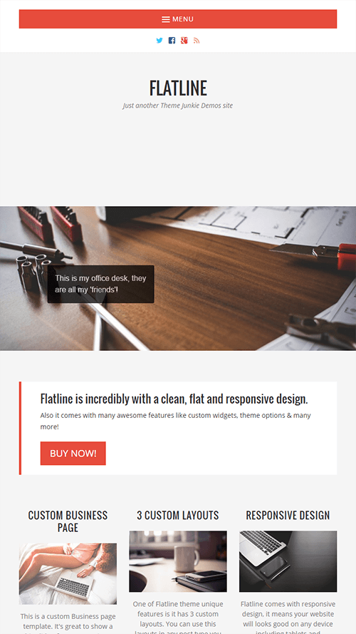 FlatLine WordPress Theme Mobile Screenshot
