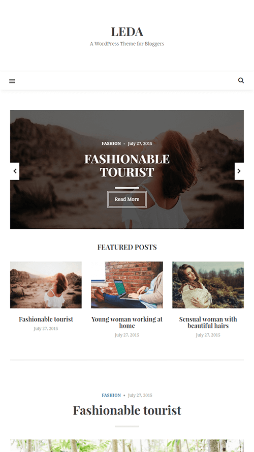 Leda WordPress Theme Mobile Screenshot
