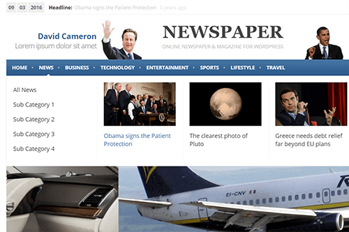 Newspaper WordPress Theme Tablet Screenshot