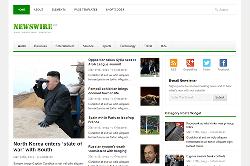 Newswire WordPress theme