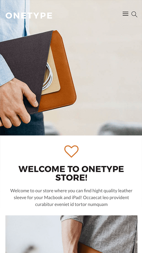 OneType WordPress Theme Mobile Screenshot