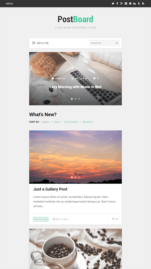 PostBoard WordPress Theme Mobile Screenshot