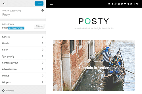 Posty WordPress Theme Tablet Screenshot