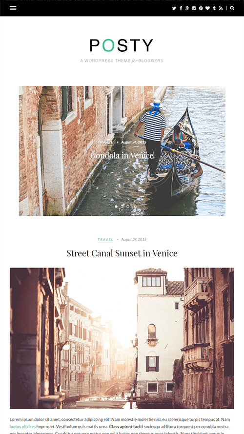 Posty WordPress Theme Mobile Screenshot
