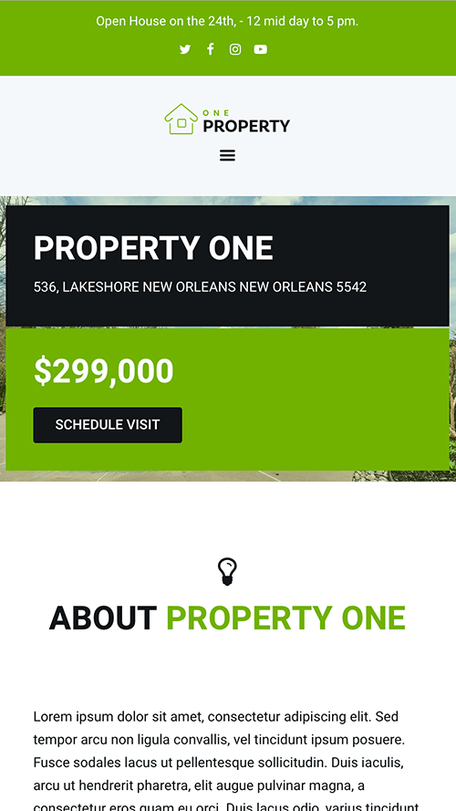 Property One WordPress Theme Mobile Screenshot