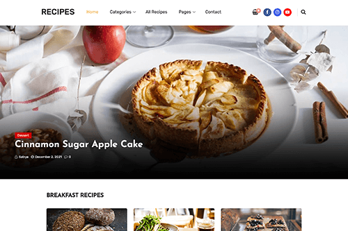 Free Recipes WordPress Theme