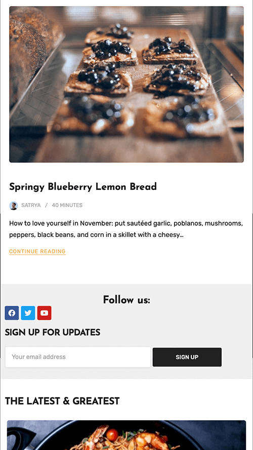 Recipes WordPress Theme Mobile Screenshot