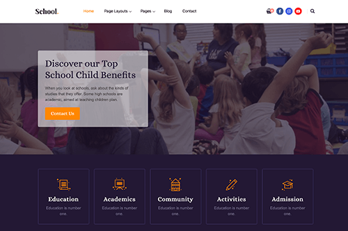 School WordPress Theme Screenshot