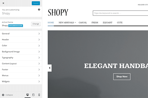 Shopy WordPress Theme Tablet Screenshot