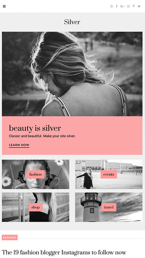 Silver WordPress Theme Mobile Screenshot