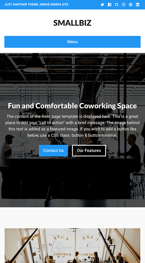 Smallbiz WordPress Theme Mobile Screenshot