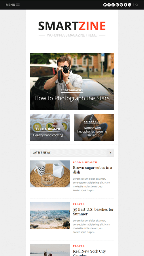 SmartZine WordPress Theme Mobile Screenshot