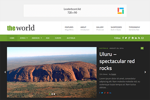 TheWorld WordPress Theme Screenshot