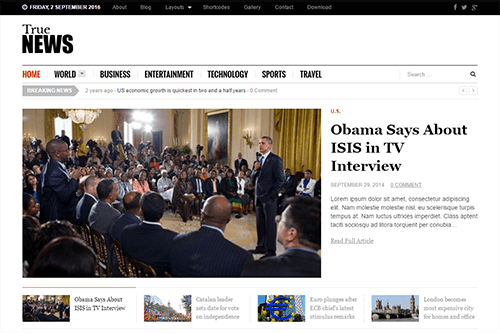 TrueNews WordPress Theme Screenshot