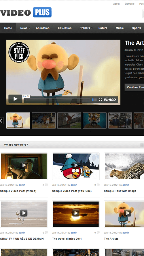 VideoPlus WordPress Theme Mobile Screenshot
