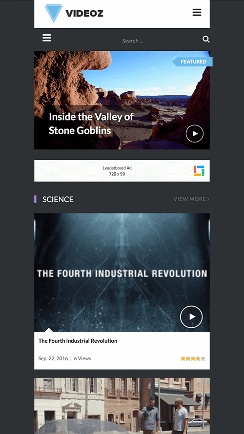 VideoZ WordPress Theme Mobile Screenshot