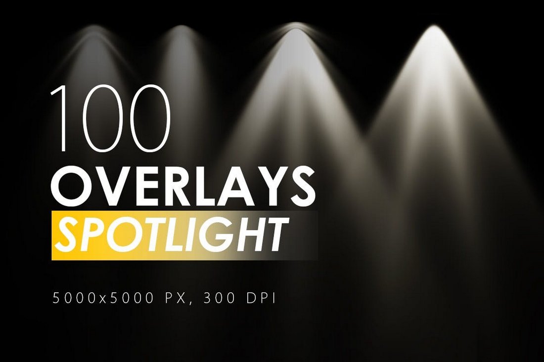 100 Spotlight Overlays for Photoshop