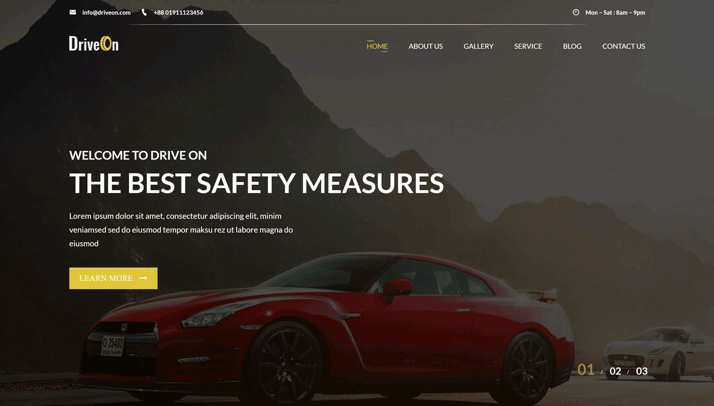 DriveOn – Driving School WordPress Theme