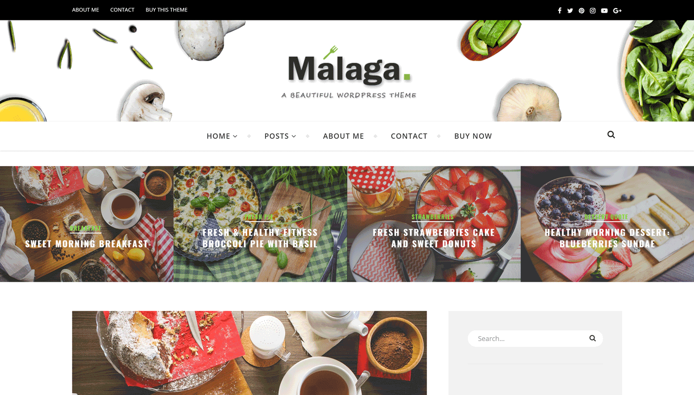 Malaga - RTL Food Blogger WordPress Theme