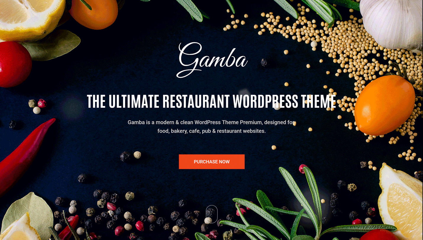 Gamba - Food Live Composer WordPress Theme