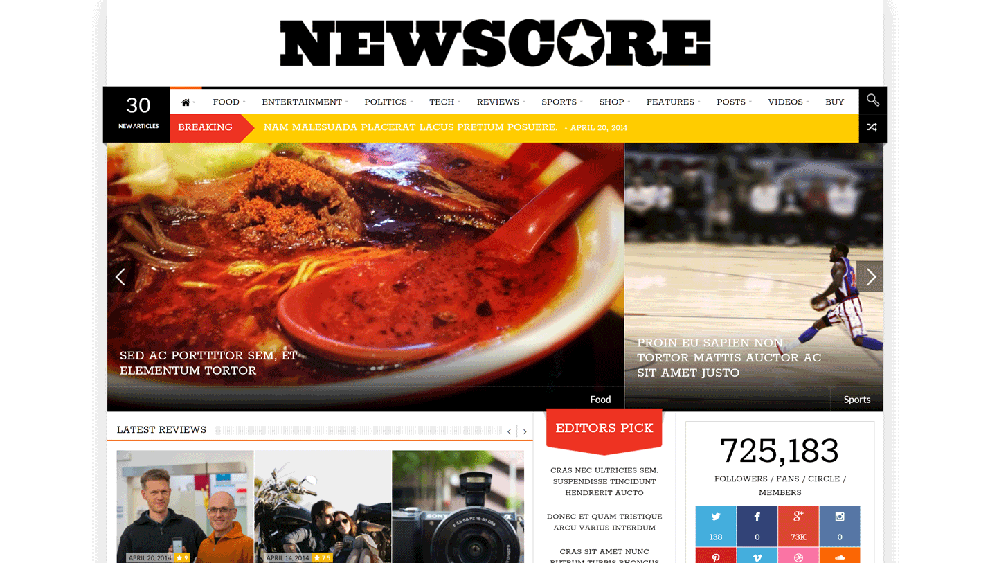 NewsCore - Magazine and News WordPress Review Theme