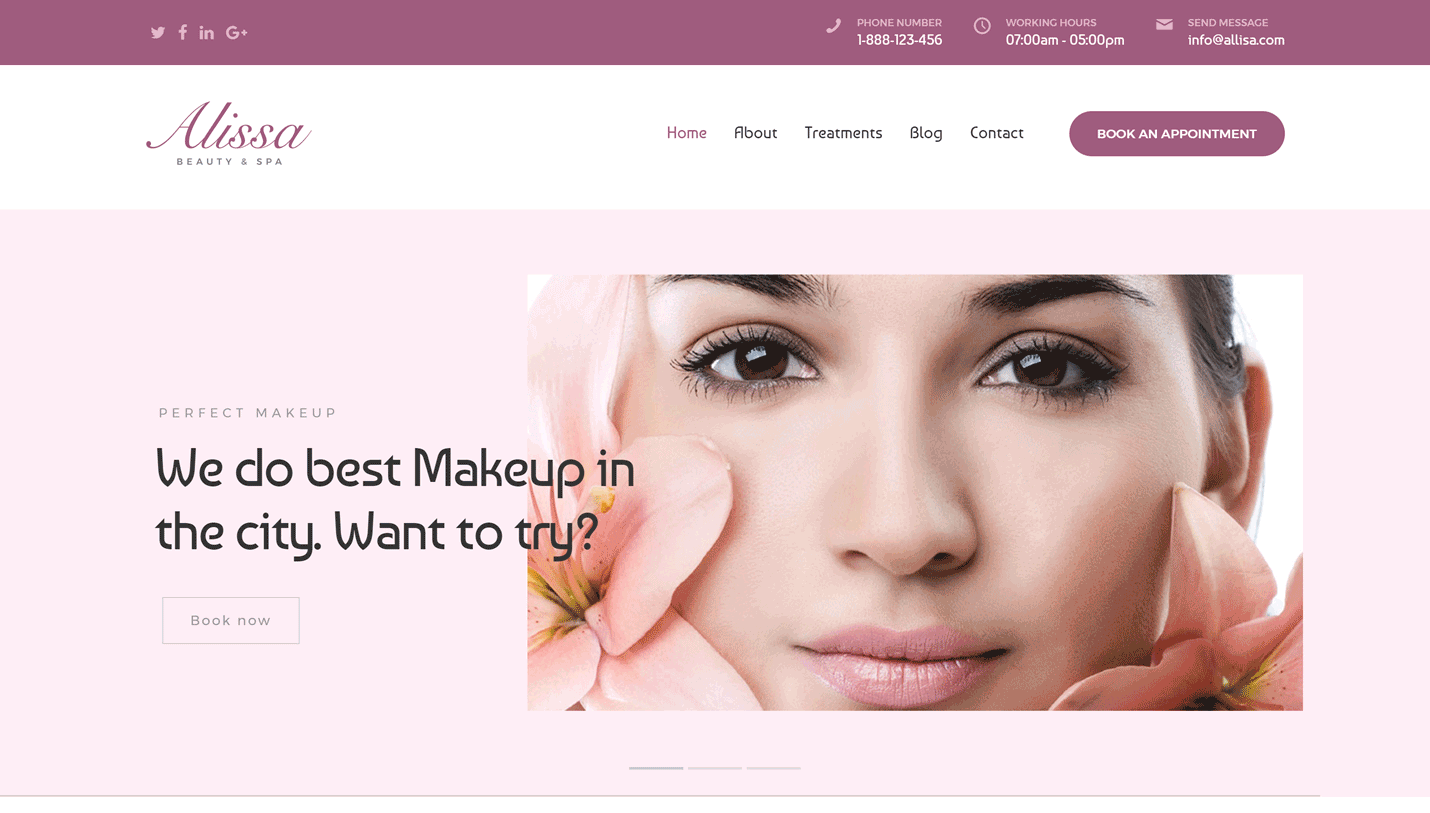 Alissa - Spa and Hair Salon WordPress Theme