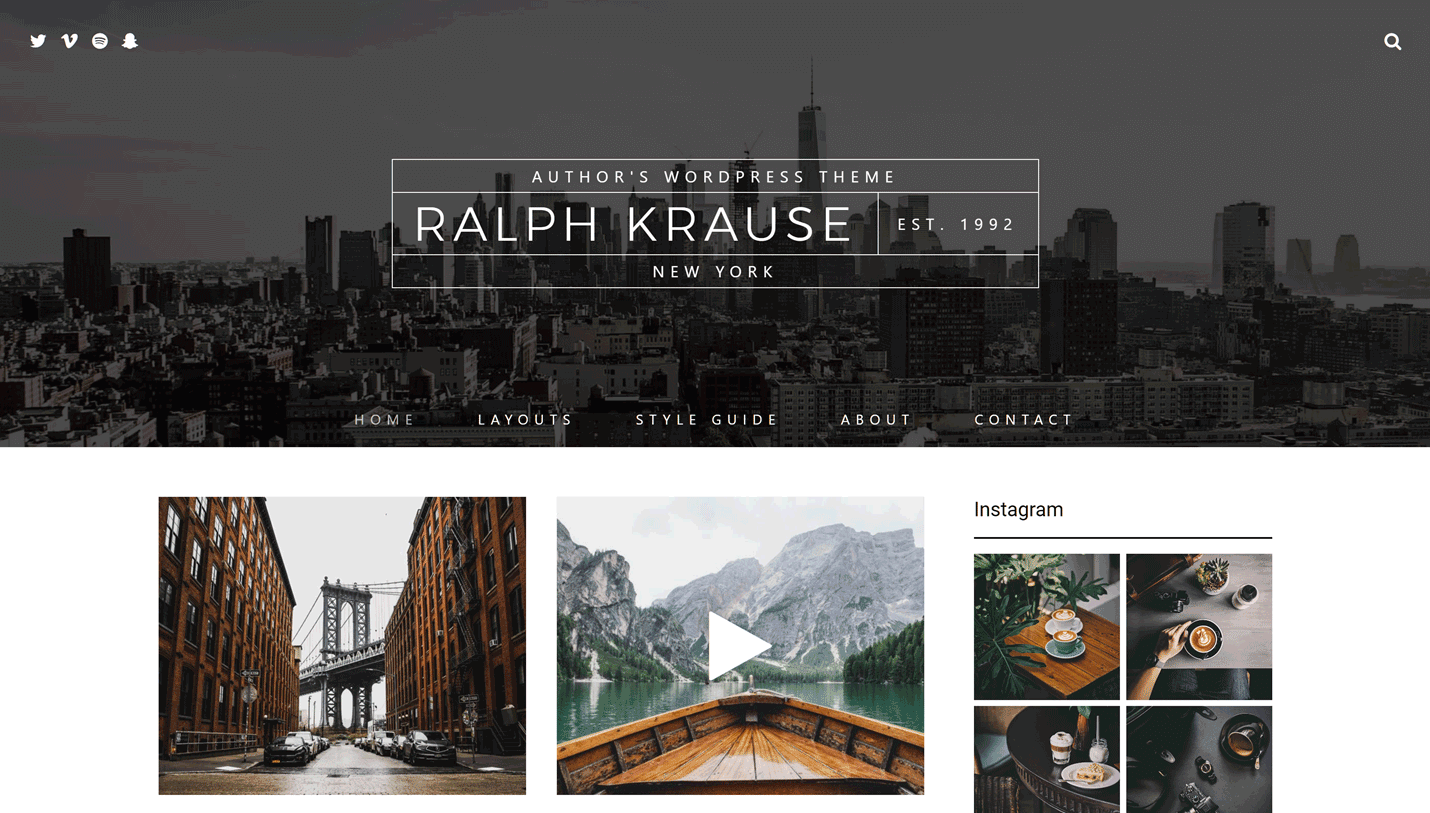 Ralph Krause - Author Instagram WordPress Theme