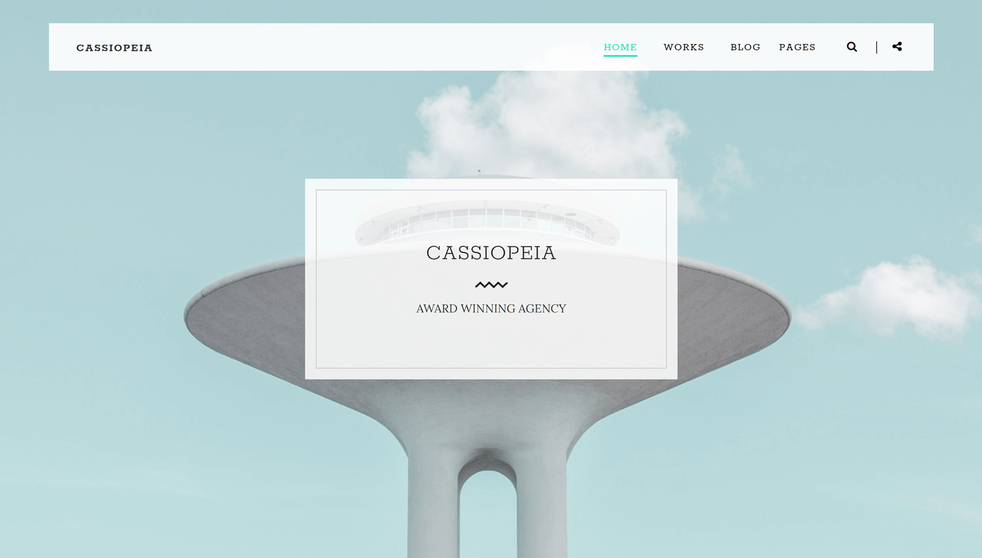 Cassiopeia - Minimalistic WordPress Theme for Graphic Designers