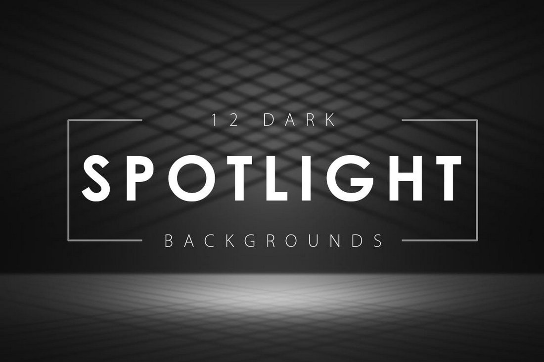 12 Dark Spotlight Backgrounds PSDs