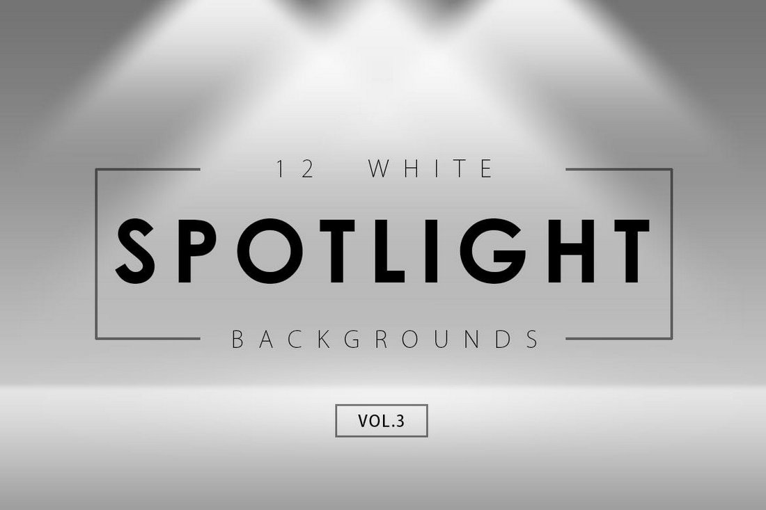 12 White Spotlight Backgrounds for Photoshop