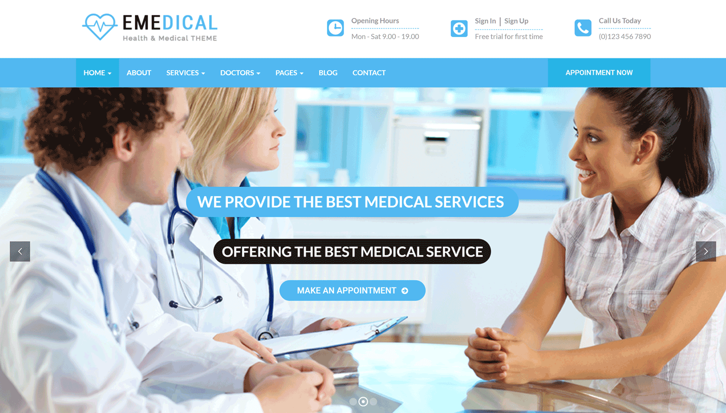 eMedical - Business Health WordPress Theme