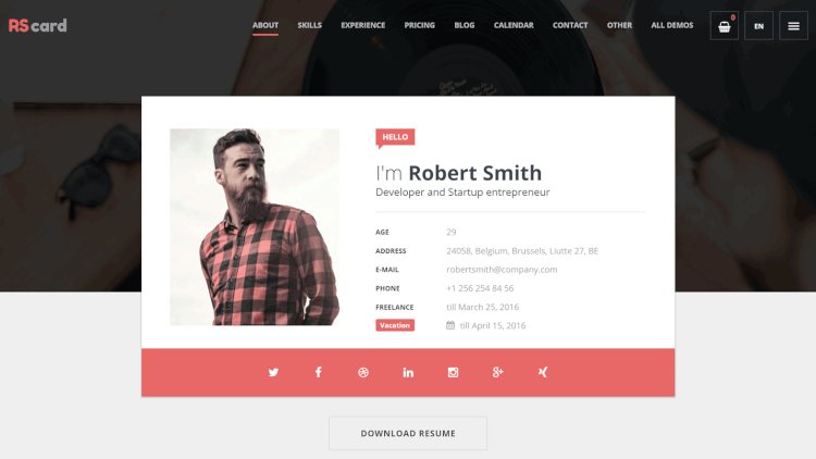 resume theme