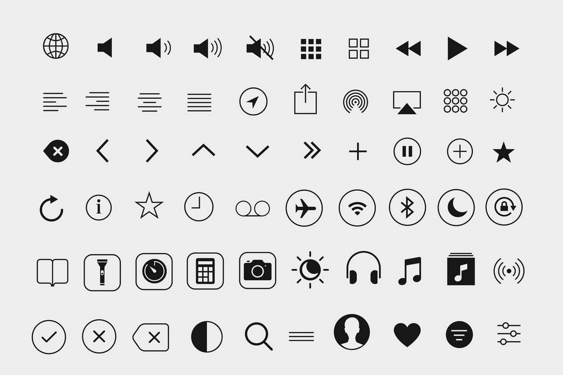 130 Minimal iOS Line Icons Pack