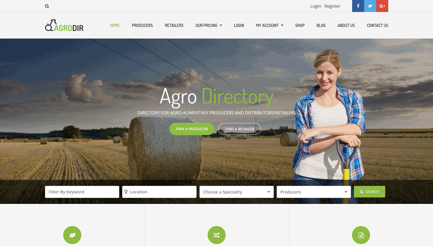 Agrodir - Online Directory Subscription WordPress Theme