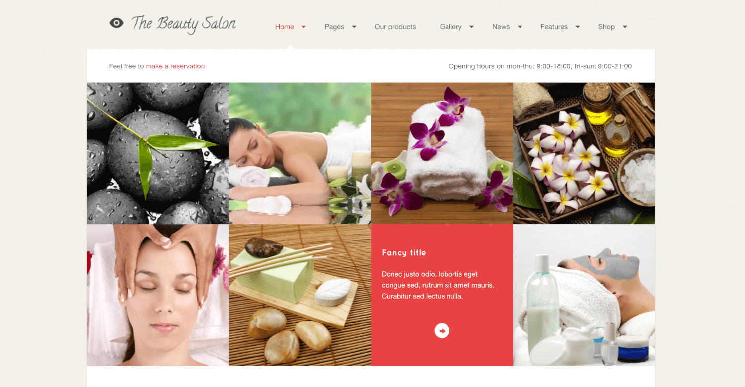 ร้านเสริมสวย - ธีม WordPress สปา
