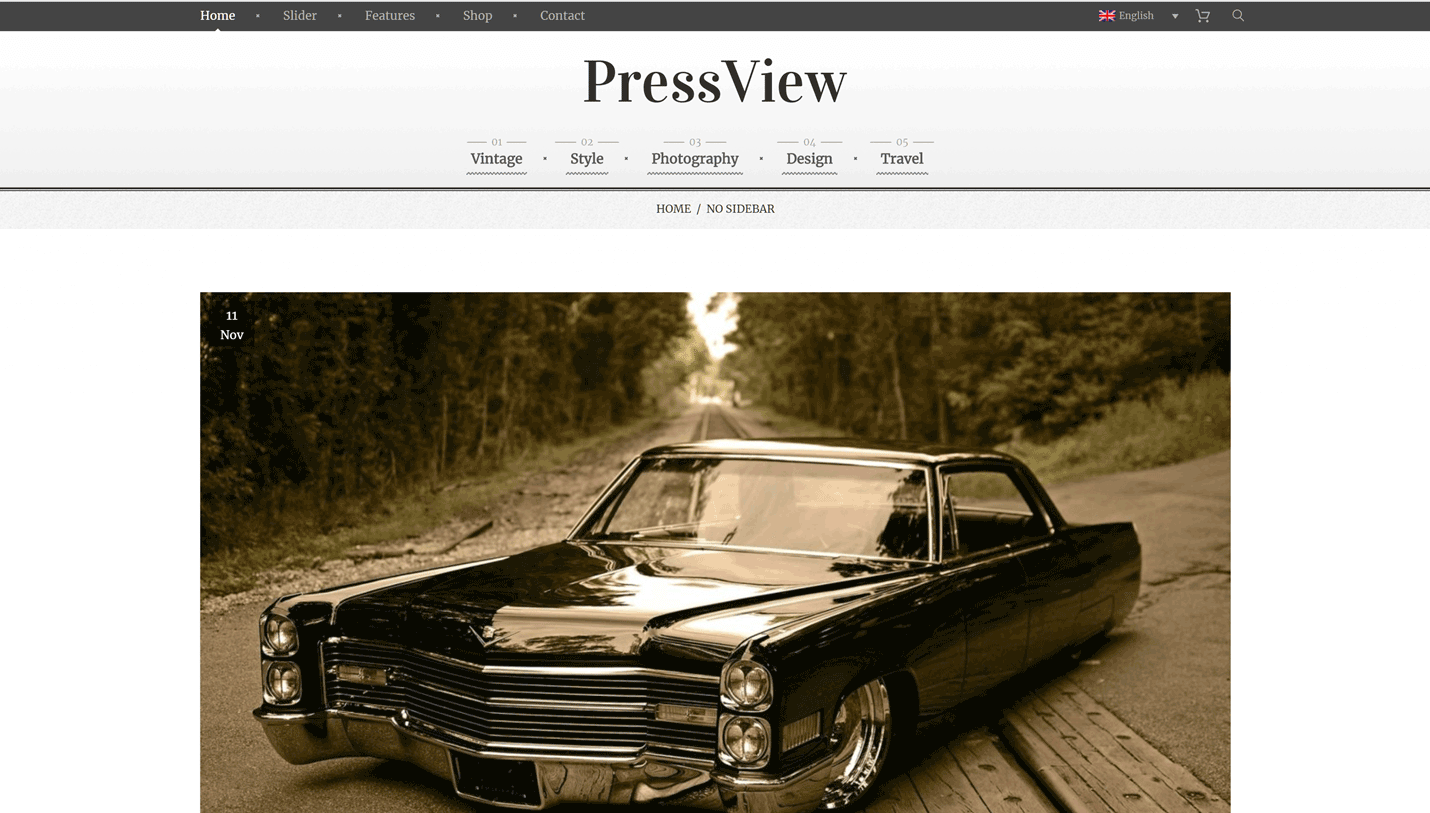 PressView - Stylish Vintage WordPress Theme