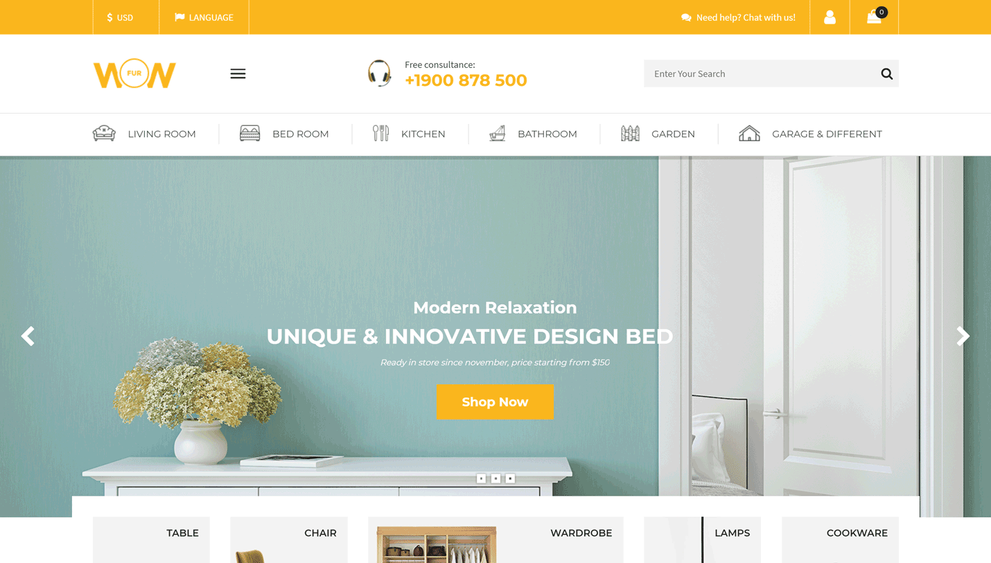 Wow - Furniture Marketplace WordPress Theme
