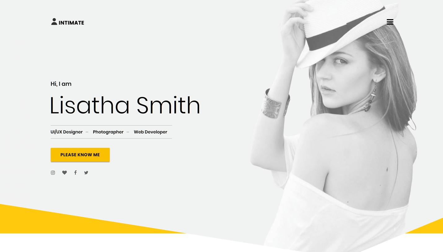 Intimate - Minimal Portfolio SEO Optimised WordPress Theme