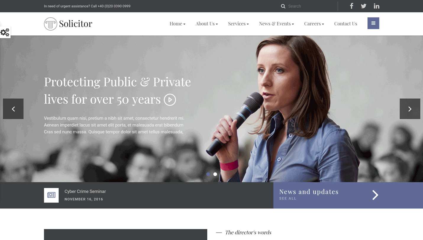 Solicitor - Law and Business Page Builder by SiteOrigin WordPress Theme