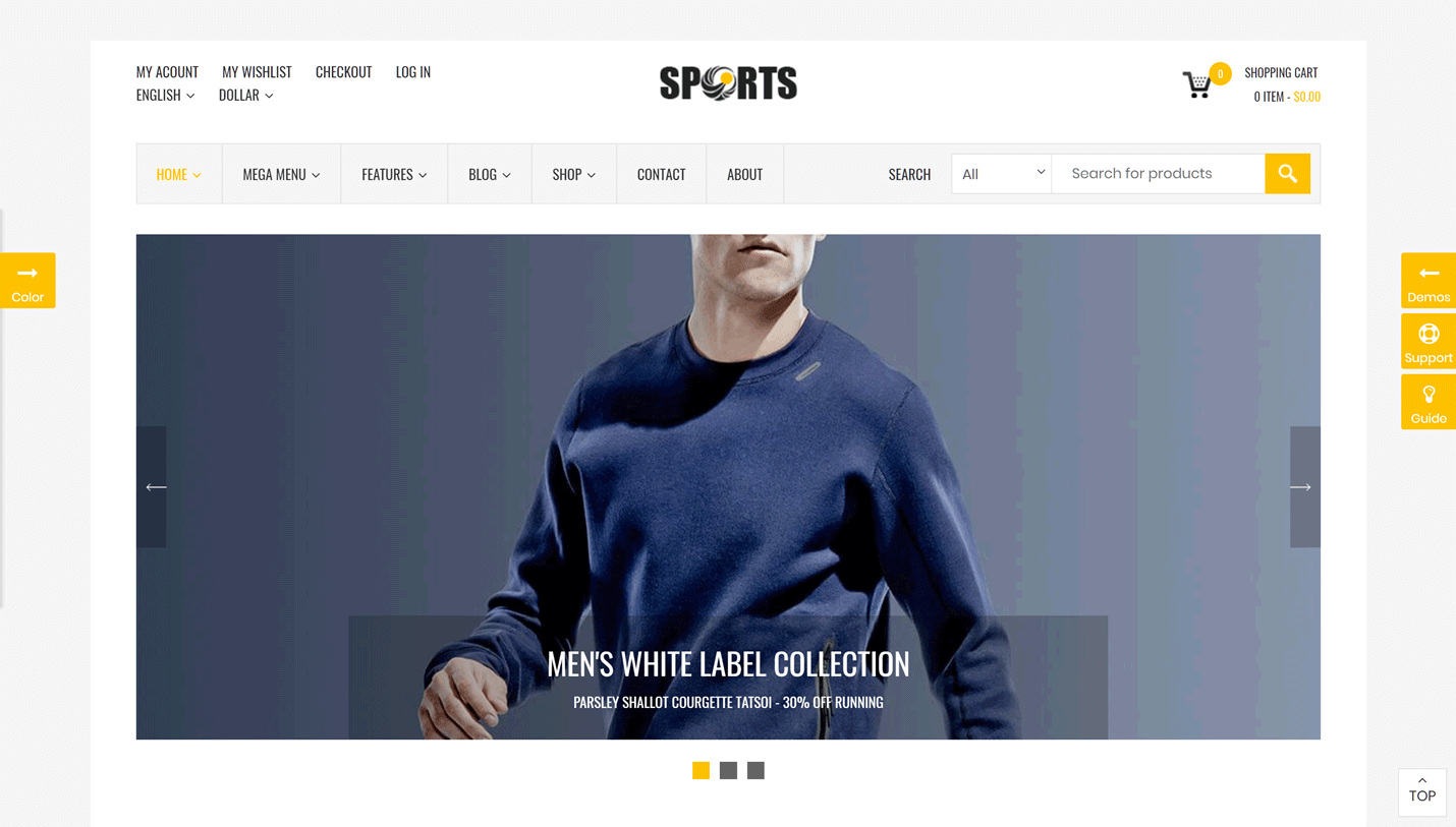 Sport Shop - WooCommerce Mega Menu WordPress Theme