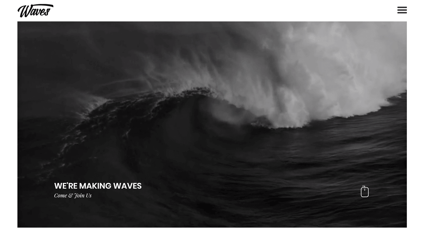 Waves - Fullscreen Video One-Page WordPress Theme