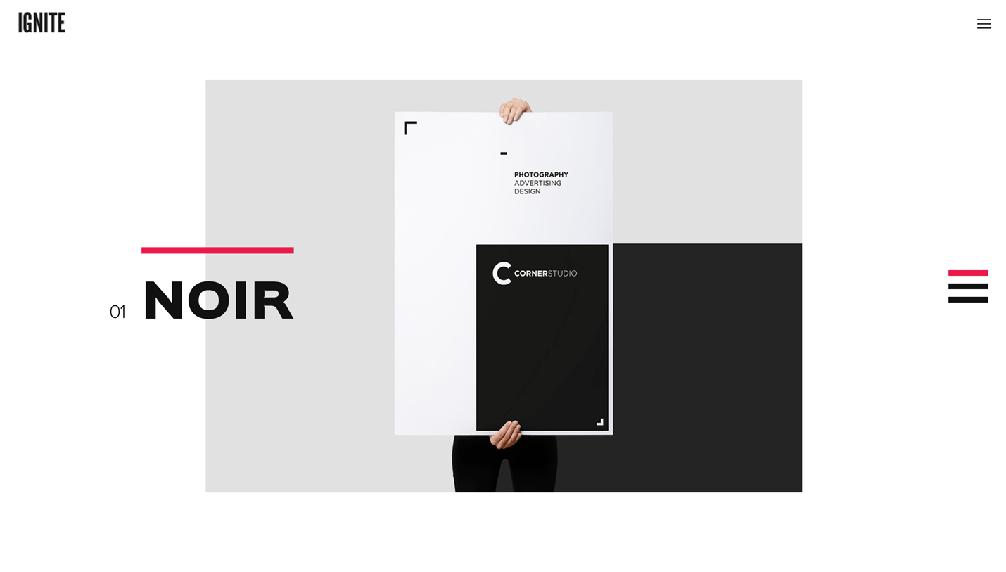 Ignite - Simple One Page Creative Fullscreen WordPress Theme